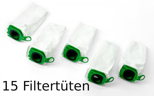 Vorratspack 3x5 Filtertüten passend für Vorwerk Kobold VB100 (EBB100/SPB100) Akkusauger 