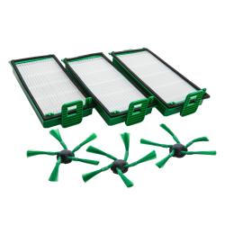 Sparset Seitenbürsten und Abluftfilter passend für Vorwerk Saugroboter VR7 