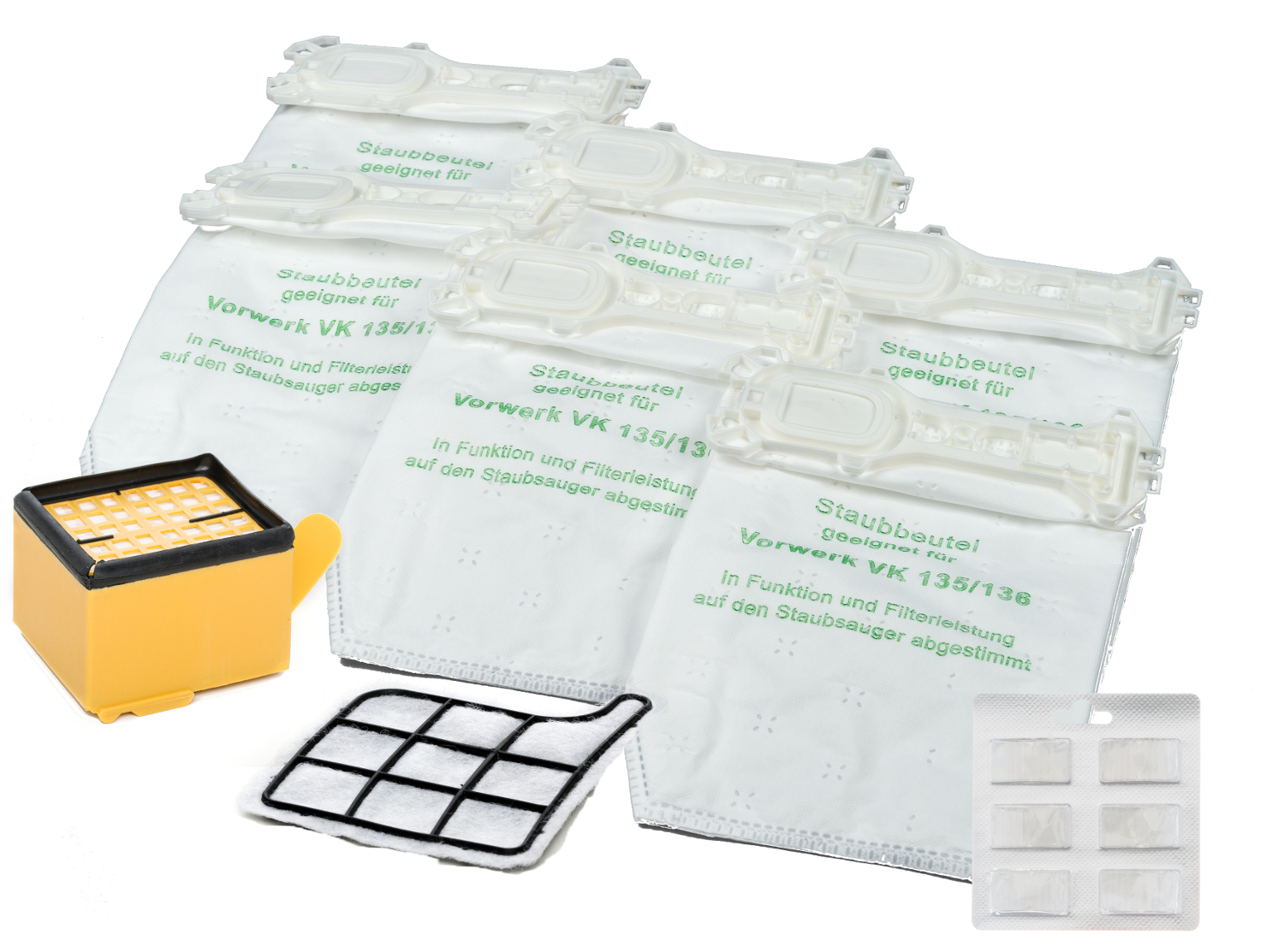 Artikelbild 1 des Artikels “HEPA-Set mit Duftchips passend für Vorwerk Kobold 135 / 136 “